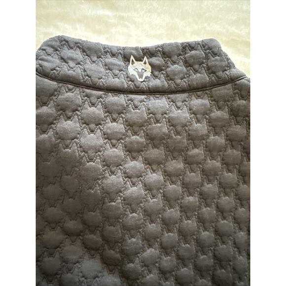 Grayson 1/4 Zip Black Textured Wolf Pattern Size Large Polyester Blend - Picture 5 of 6